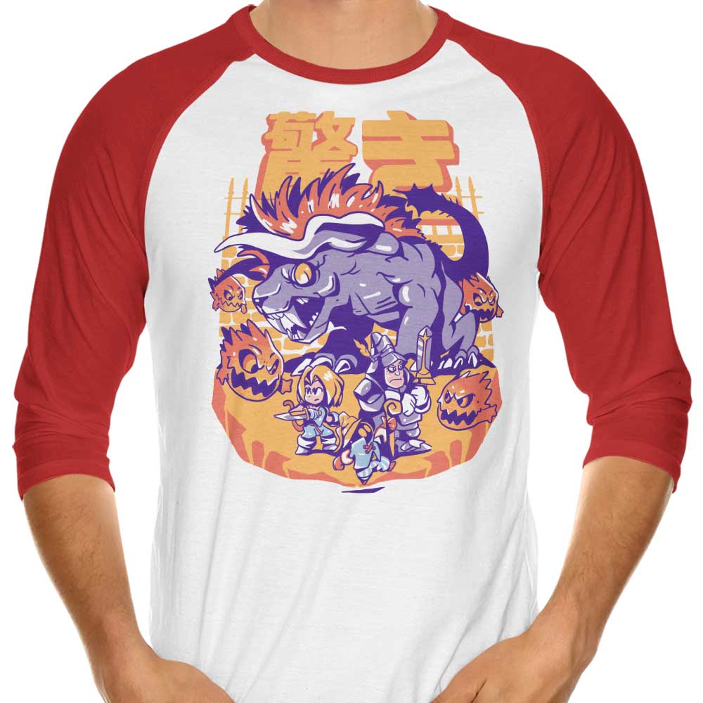 Final Surprise Attack - Three - Quarter Sleeve Raglan Style T - Shirt for Fashion Enthusiasts