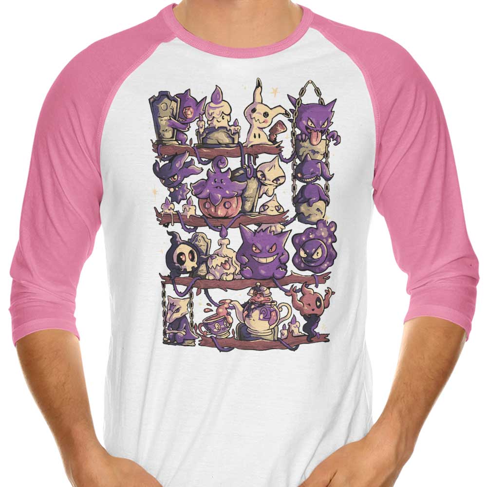 Arigatees Ghost Shelf 3/4 Sleeve Stylish Raglan T-Shirt