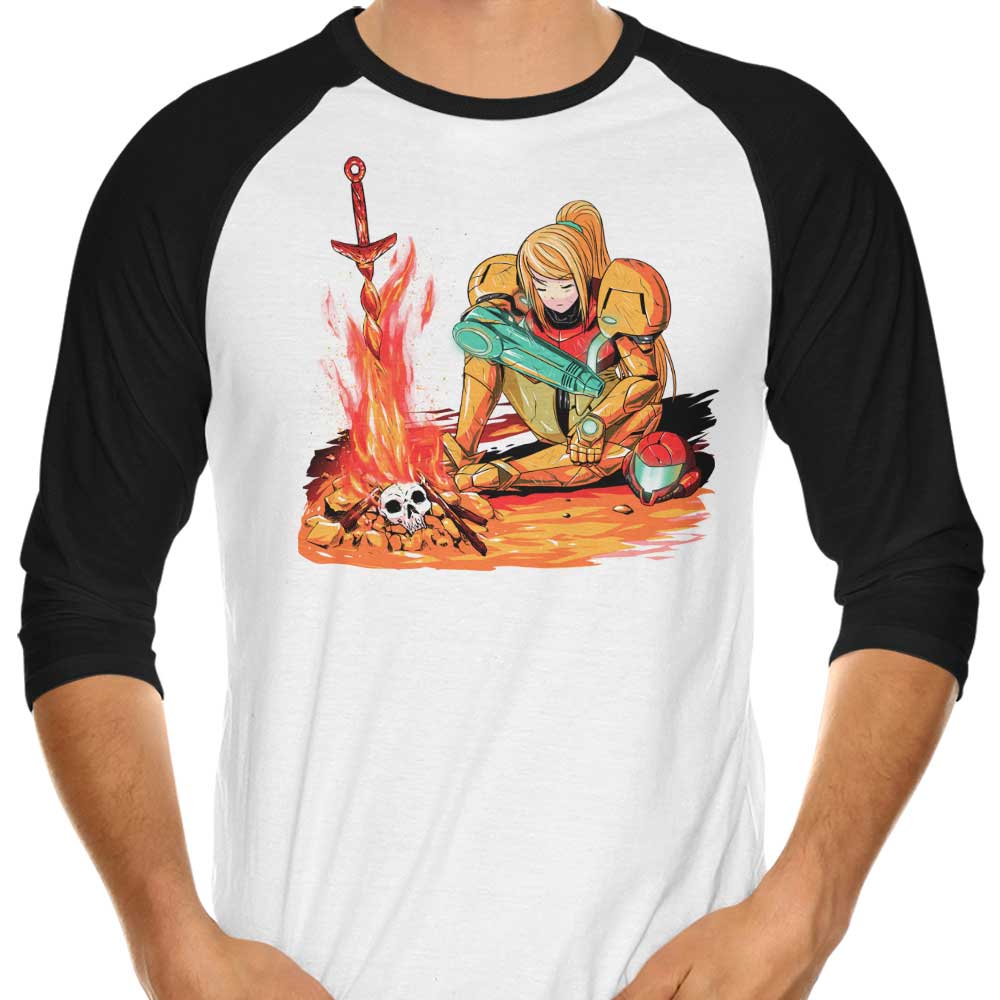 Dark Samus-themed Three - Quarter Sleeve Raglan Style T - Shirt for Fashion Lovers