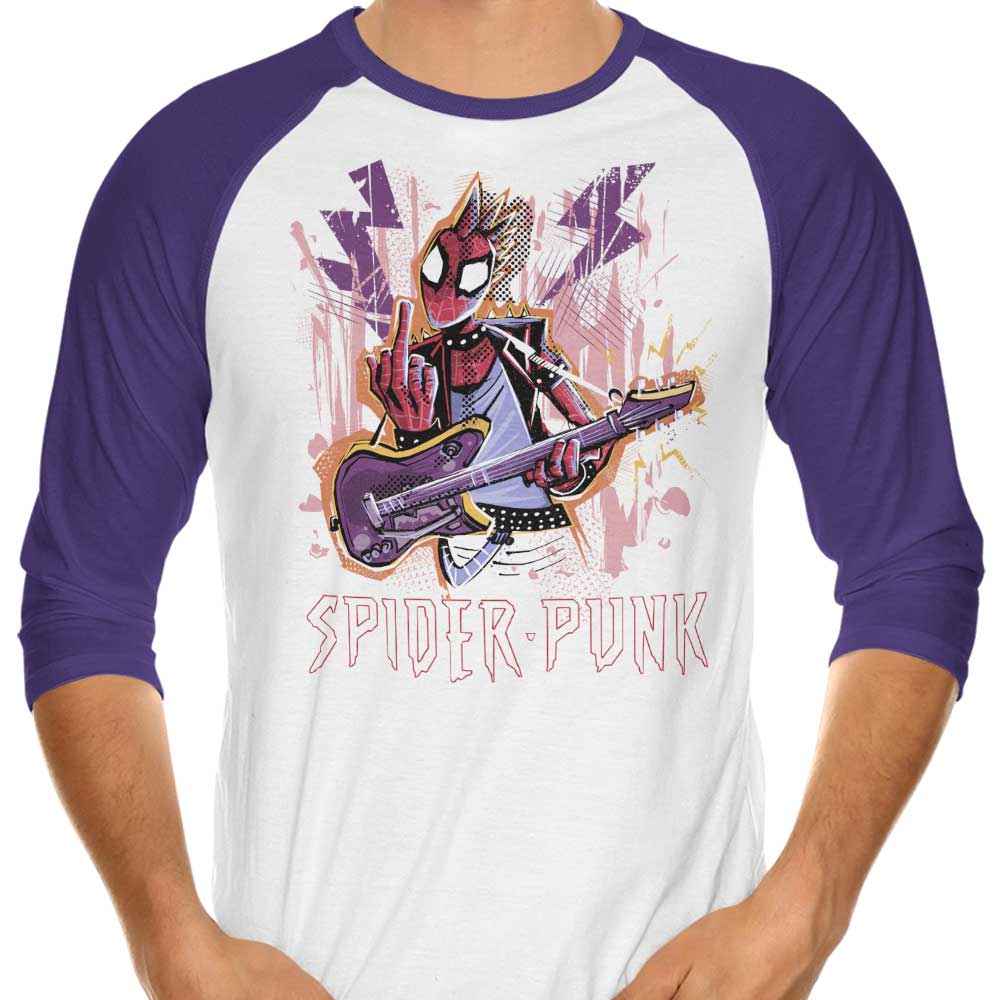 Spider Punk Stylish 3/4 Sleeve Raglan T - Shirt for Trendy Wear
