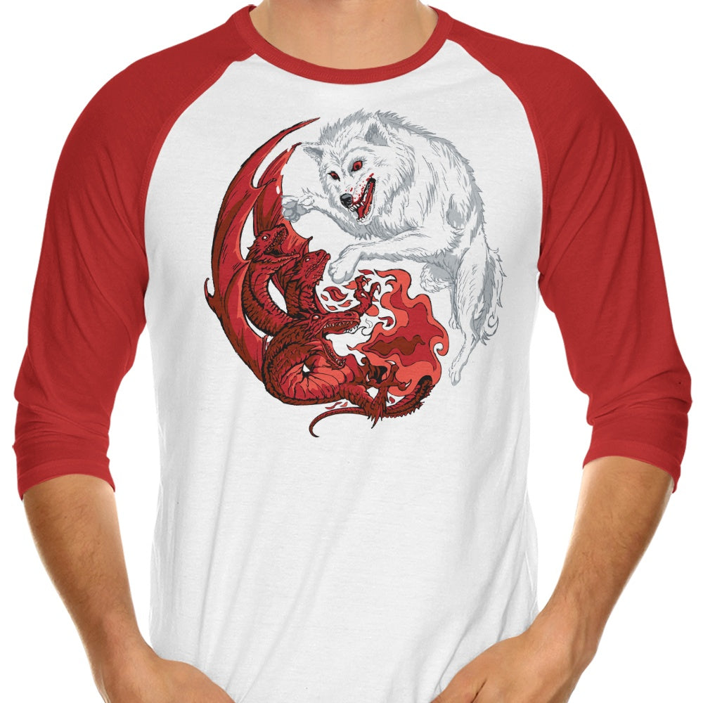 DJKopet's Ice and Fire Style 3/4 Sleeve Raglan Casual T-Shirt