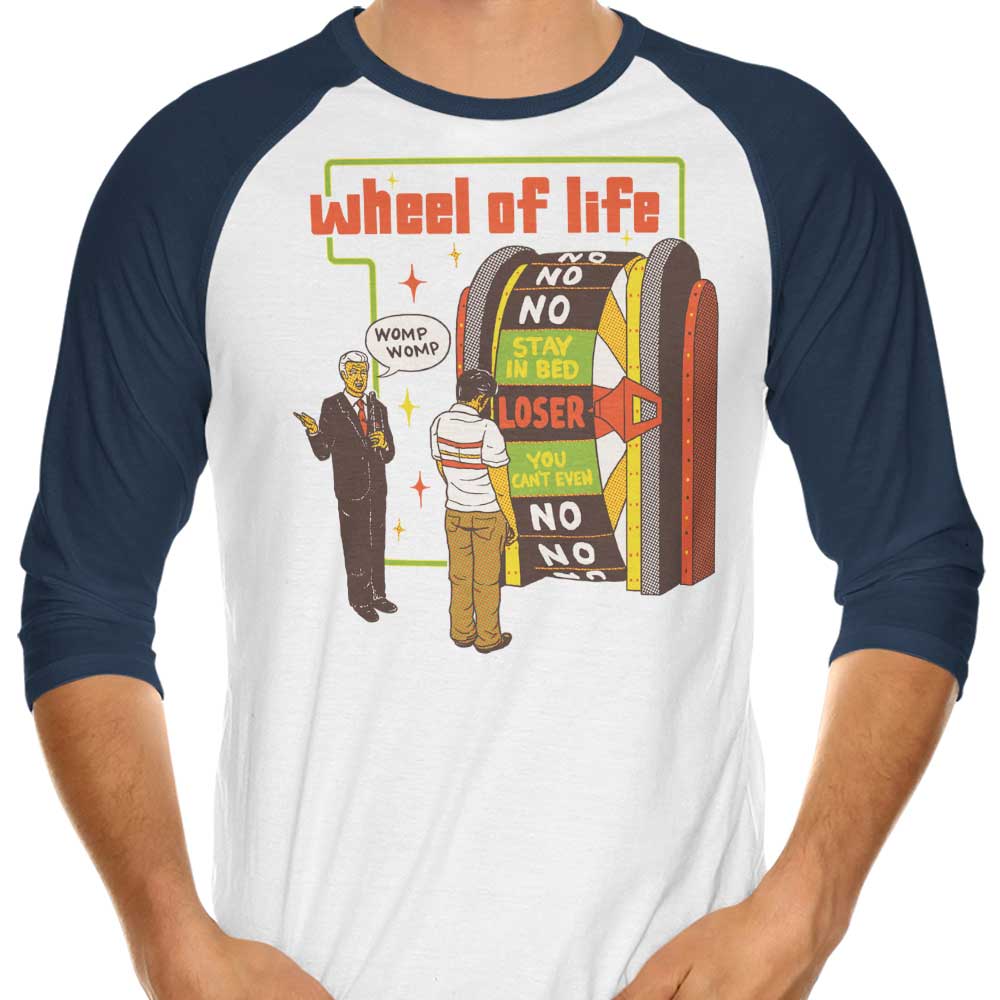 Three - Quarter Sleeve Raglan Wheel of Life T - Shirt