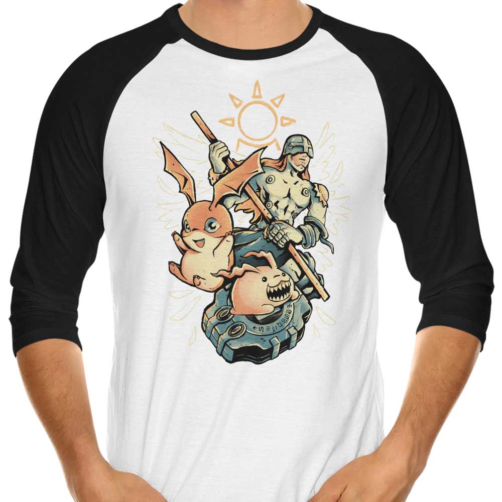 3/4 Sleeve Raglan Digital Hamster Evolution T-Shirt - A Fashionable and Unique Apparel