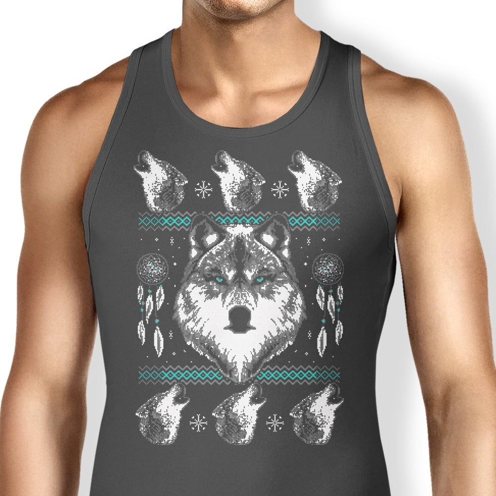 Cozy Merry Wolfmas Tank Tops for Men and Women