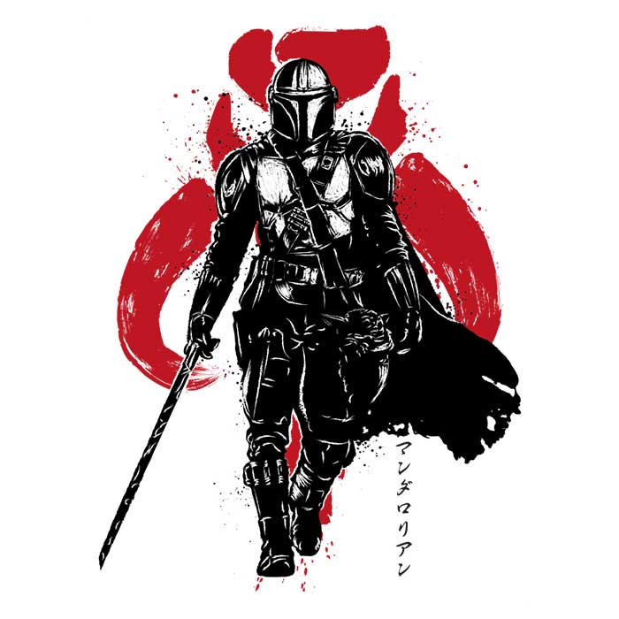 Long Sleeve Dark Wielder Sumi-e T-Shirt by Dr. Monekers