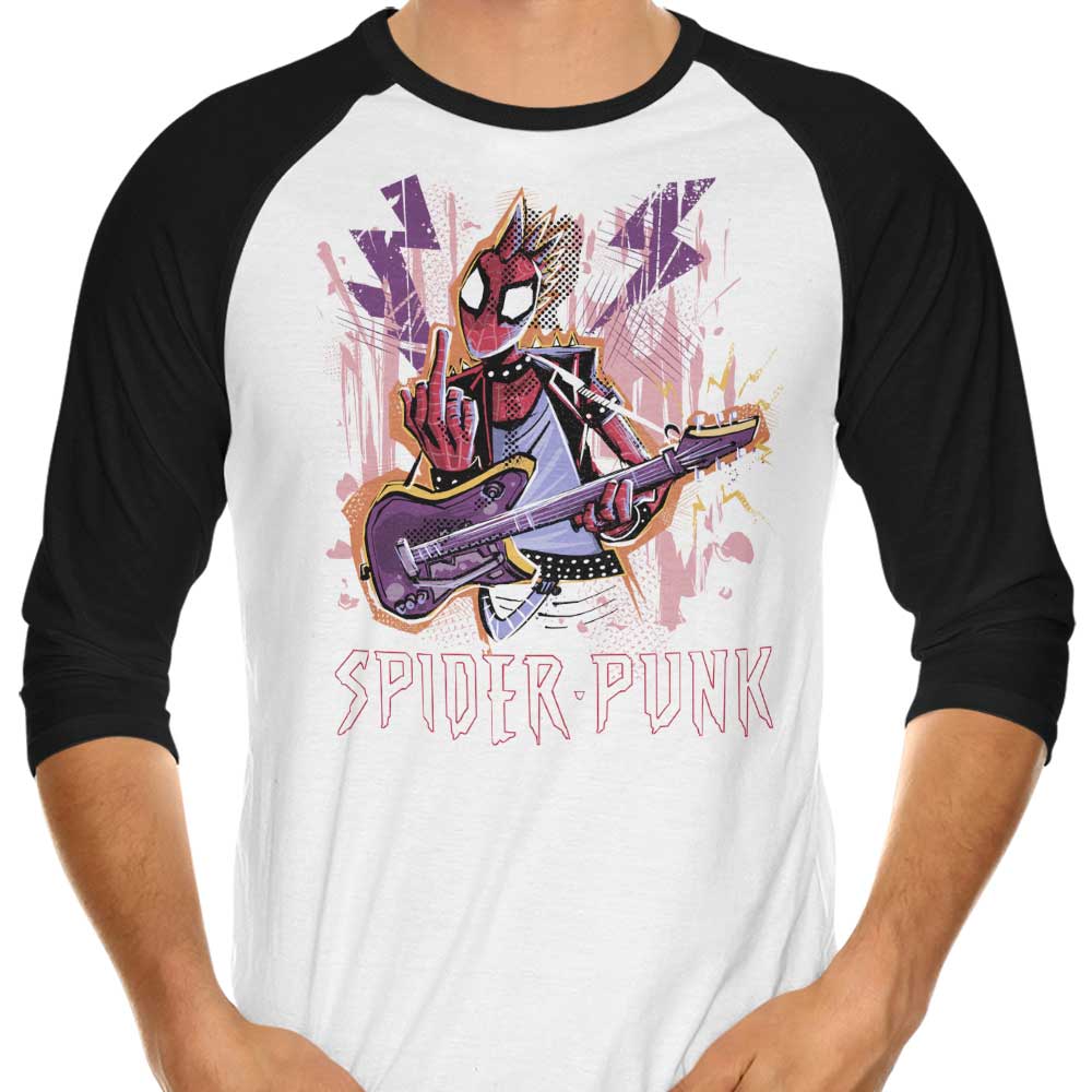 Spider Punk Stylish 3/4 Sleeve Raglan T - Shirt for Trendy Wear