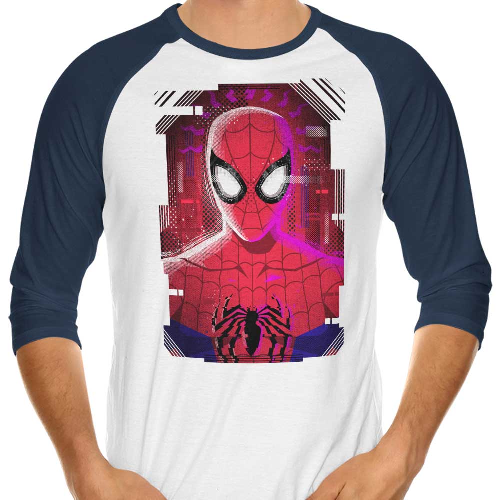Glitched Parker Style Three - Quarter Sleeve Raglan Men's T - Shirt