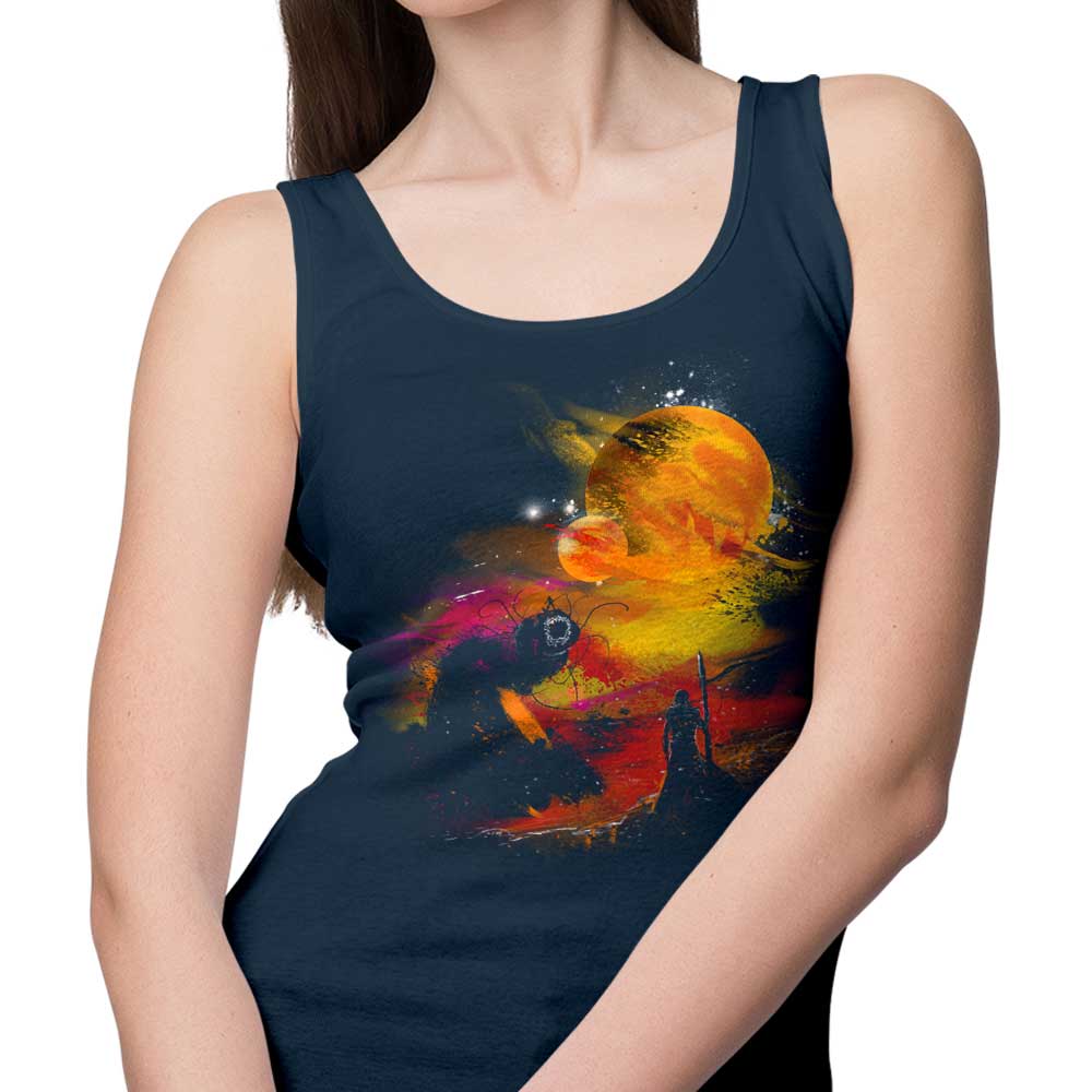 Kharmazero's Comfortable Arrakis Sunset Tank Tops for Men and Women