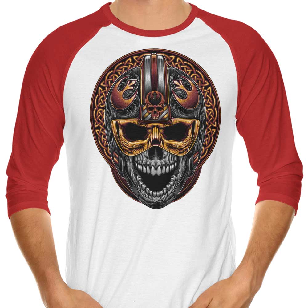 Cool Rebel Skull 3/4 Sleeve Raglan Style T-Shirt