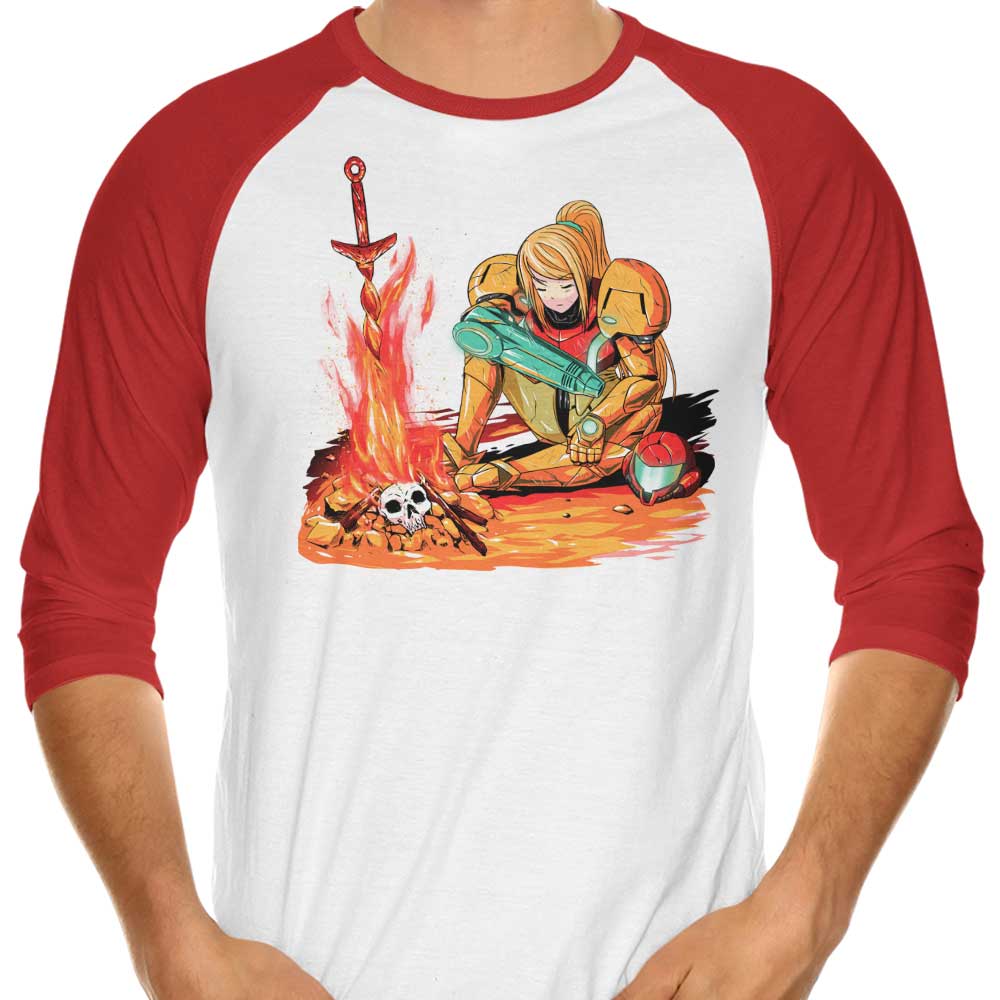 Dark Samus-themed Three - Quarter Sleeve Raglan Style T - Shirt for Fashion Lovers