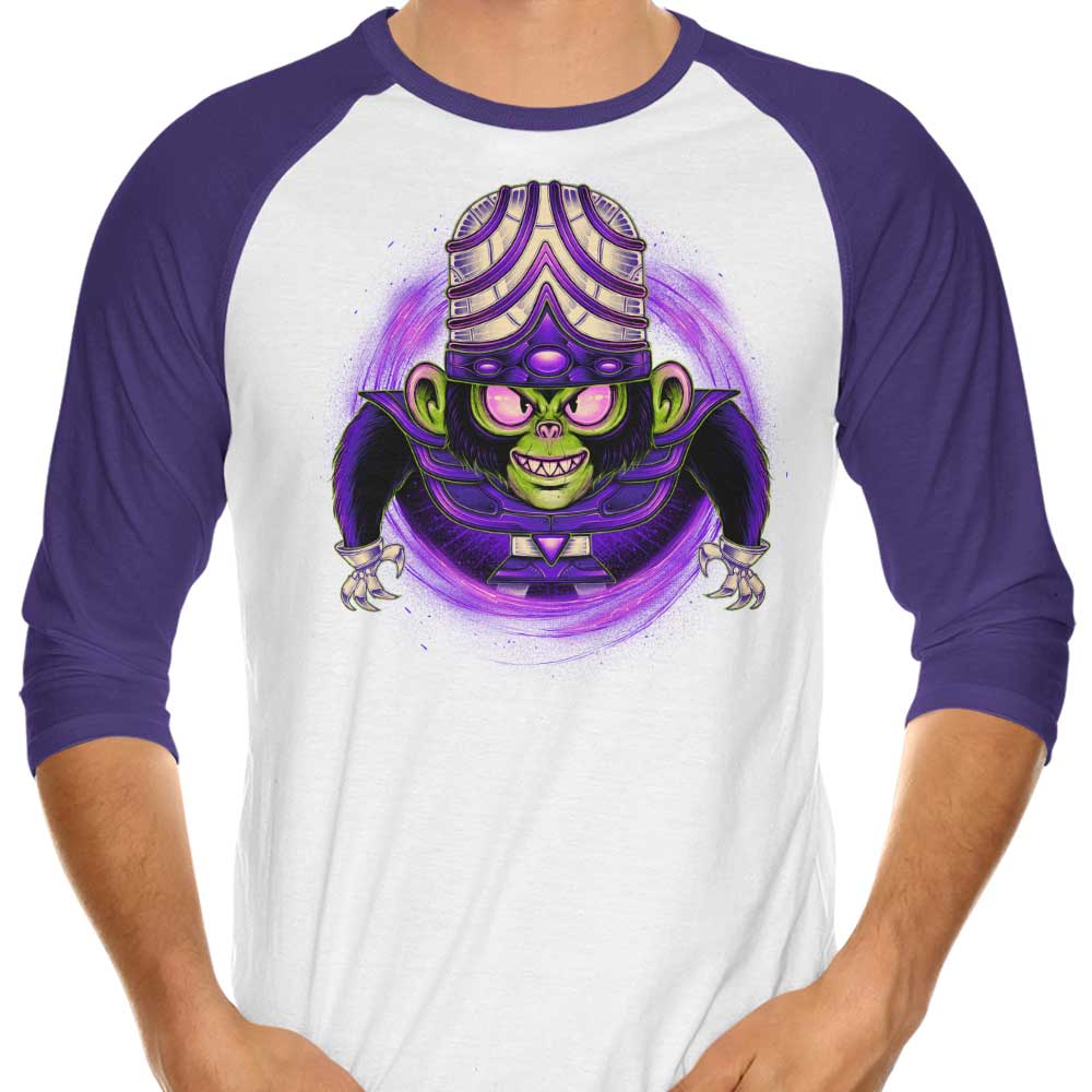 Glitchygorilla's Stylish 3/4 Sleeve Raglan One Bad Monkey T-Shirt