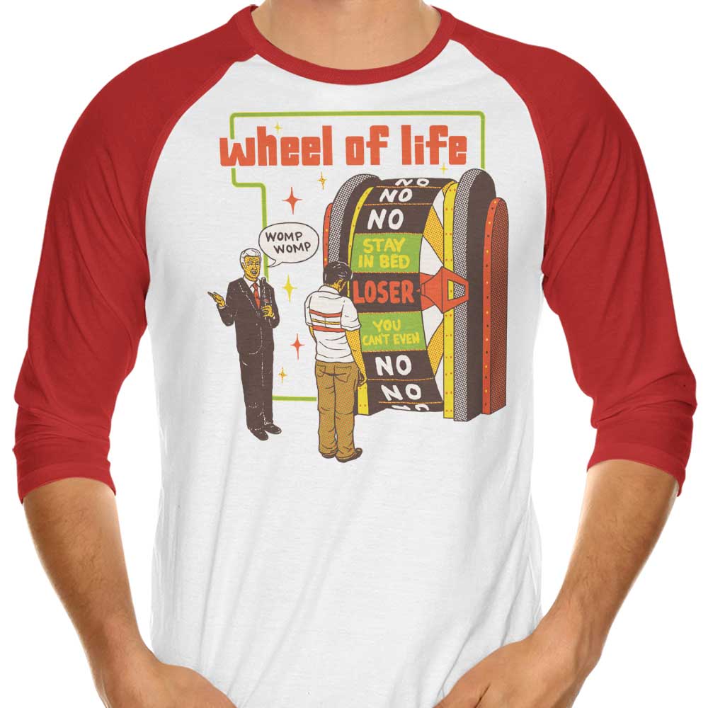 Three - Quarter Sleeve Raglan Wheel of Life T - Shirt