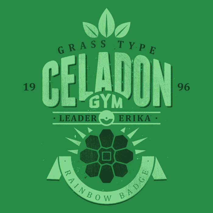Azafran's Celadon City Gym Themed Three - Quarter Sleeve Raglan Style T - Shirt