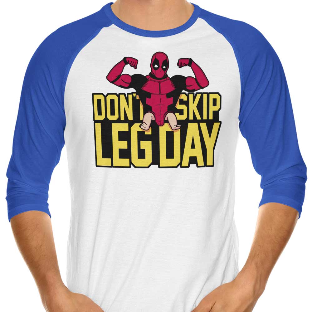 Raffiti's 'Don't Skip Leg Day' 3/4 Sleeve Raglan Style Men's T-Shirt