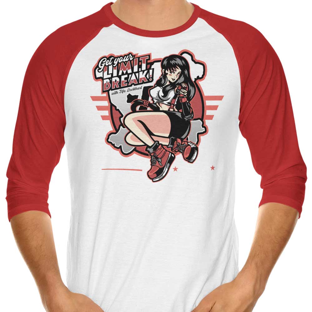 Get Your Limit Break - Stylish 3/4 Sleeve Raglan Demonigote T-Shirt for Fashion Lovers