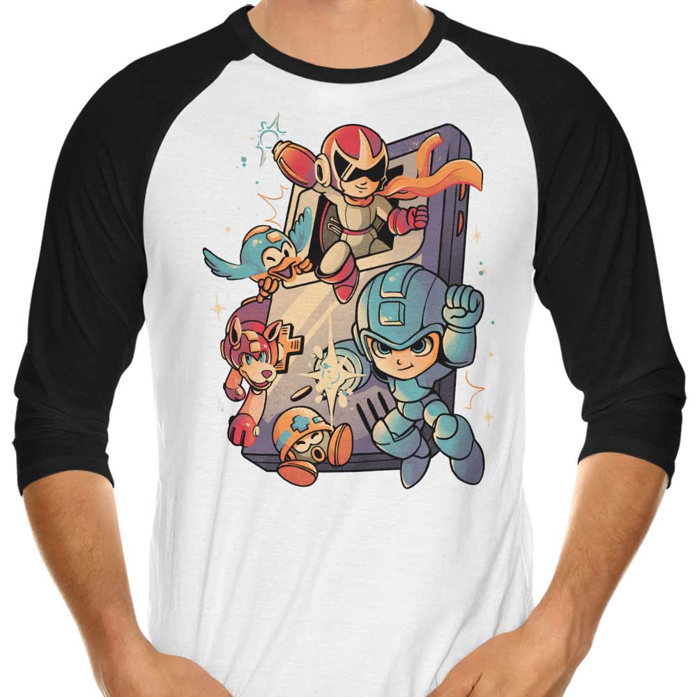 Arigatees Mega Console Gamer 3/4 Sleeve Raglan Style T-Shirt