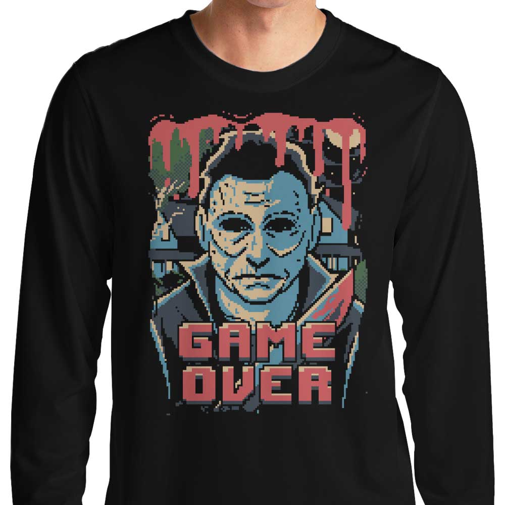 Spooky Pixel Halloween Long - Sleeve Crewneck T - Shirt
