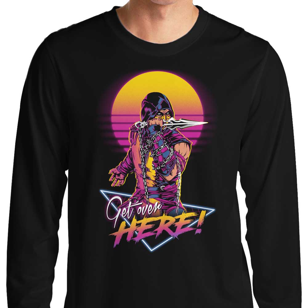Awesome Long Sleeve 'Get Over Here' T - Shirt for Stylish Wear
