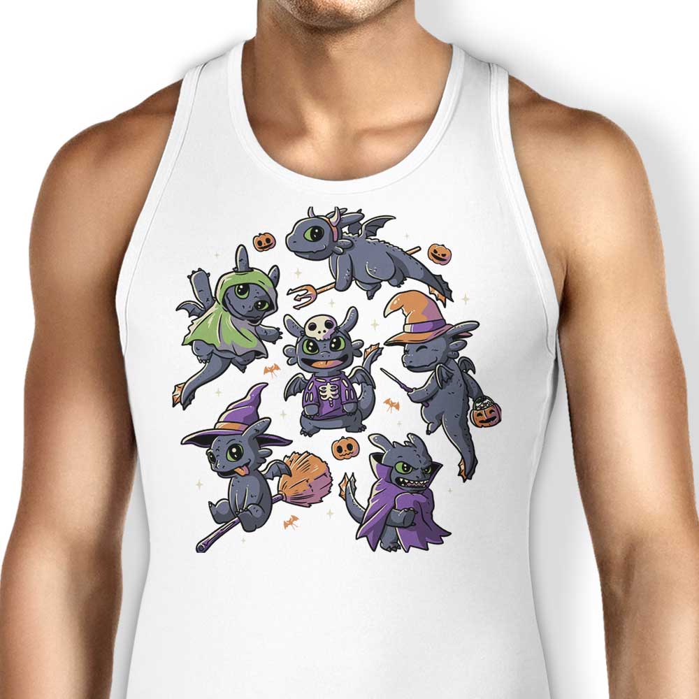 Halloween-themed Dragon Print Tank Tops for Men and Women