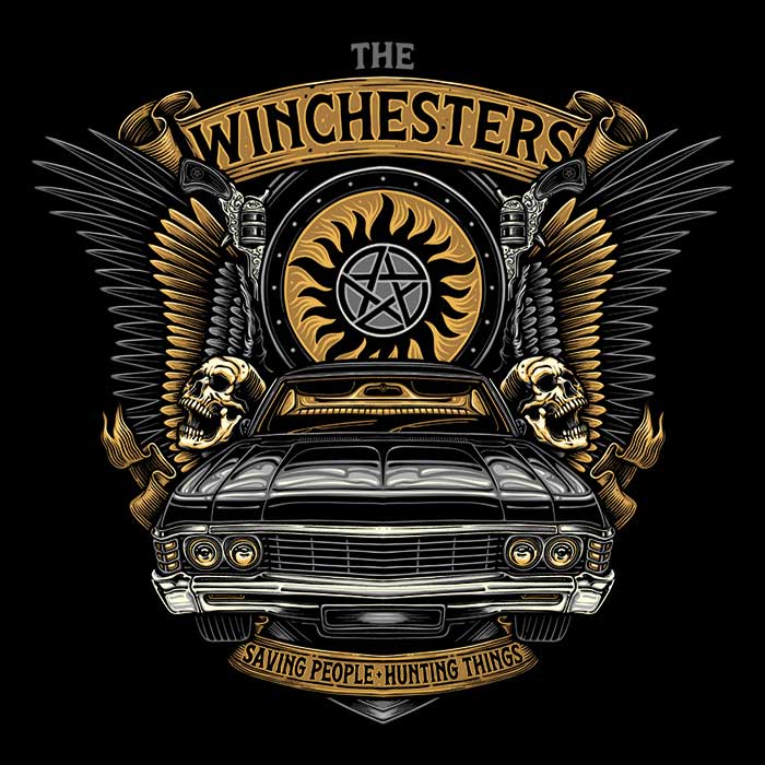 3/4 Sleeve Raglan T-Shirt with Hunting Things Emblem