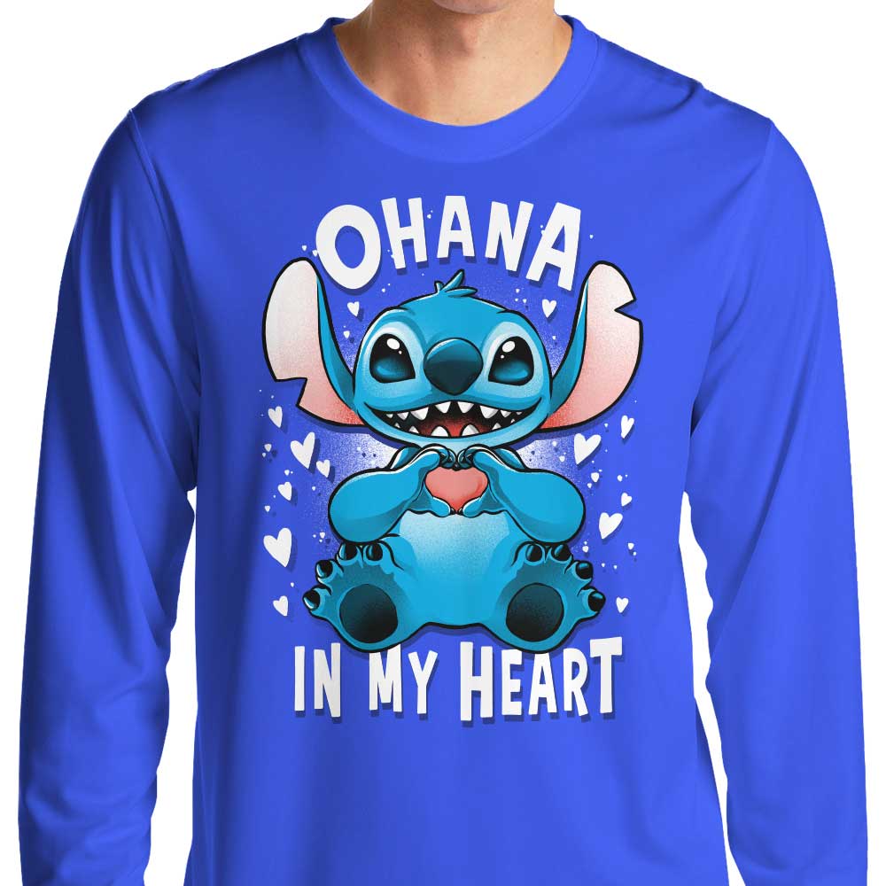 Ohana in My Heart - Stylish Long Sleeve Crewneck T-Shirt for All Sizes