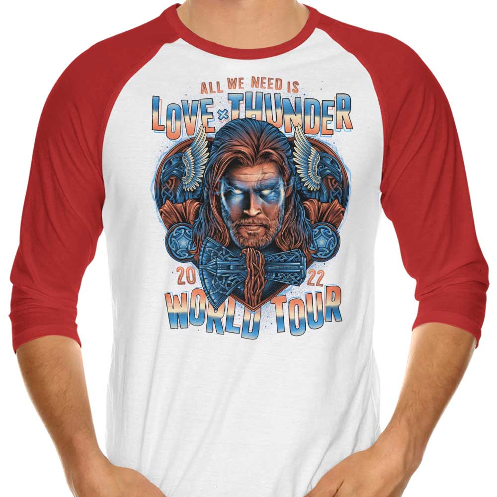 Glitchygorilla's Thunder World Tour 3/4 Sleeve Stylish Raglan T-Shirt