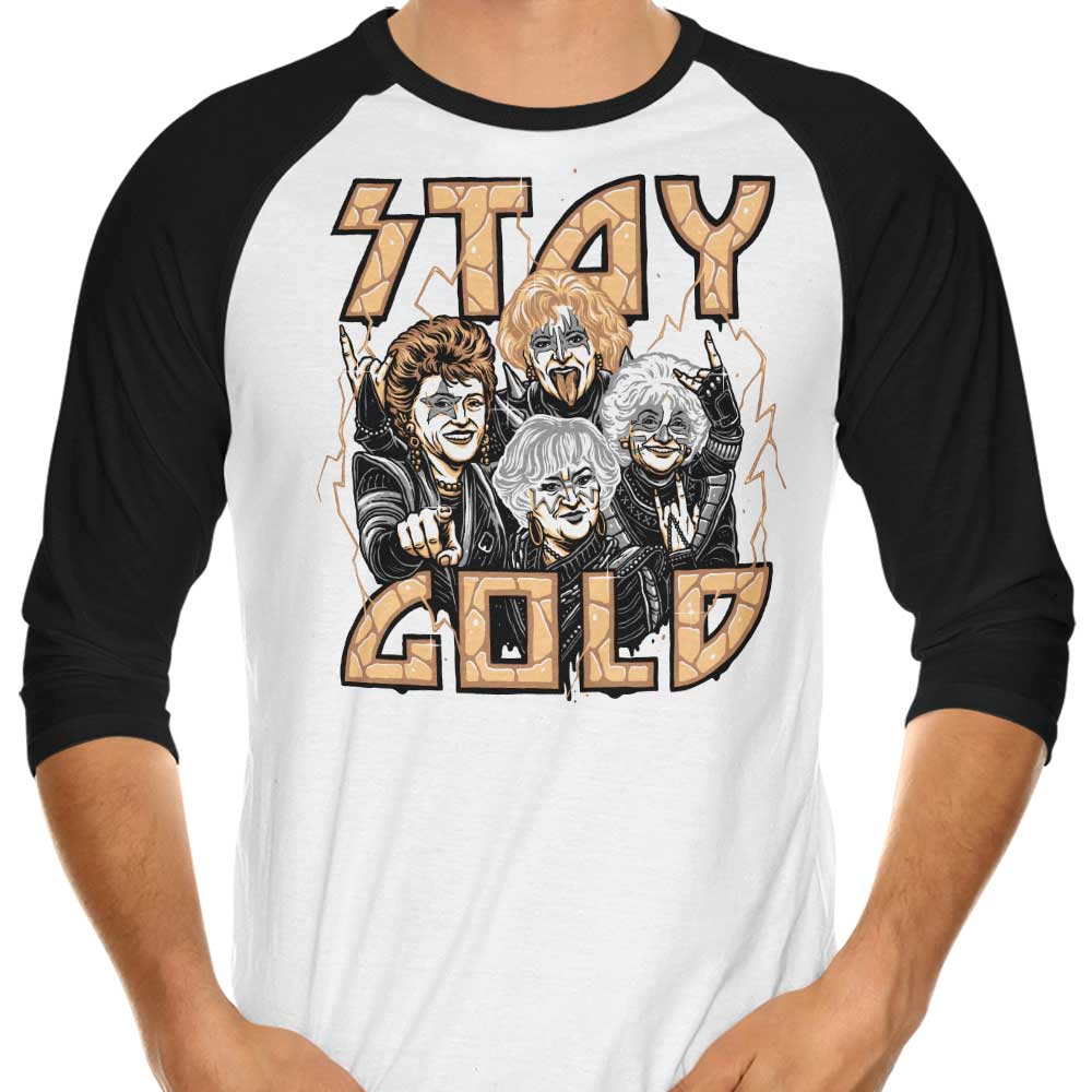Stay Gold Three - Quarter Sleeve Raglan Style T - Shirt for Casual Wear