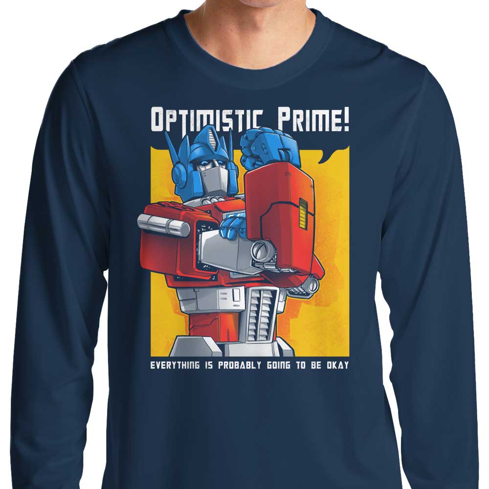 Alemaglia's Optimistic Prime Long - Sleeve Comfortable T - Shirt