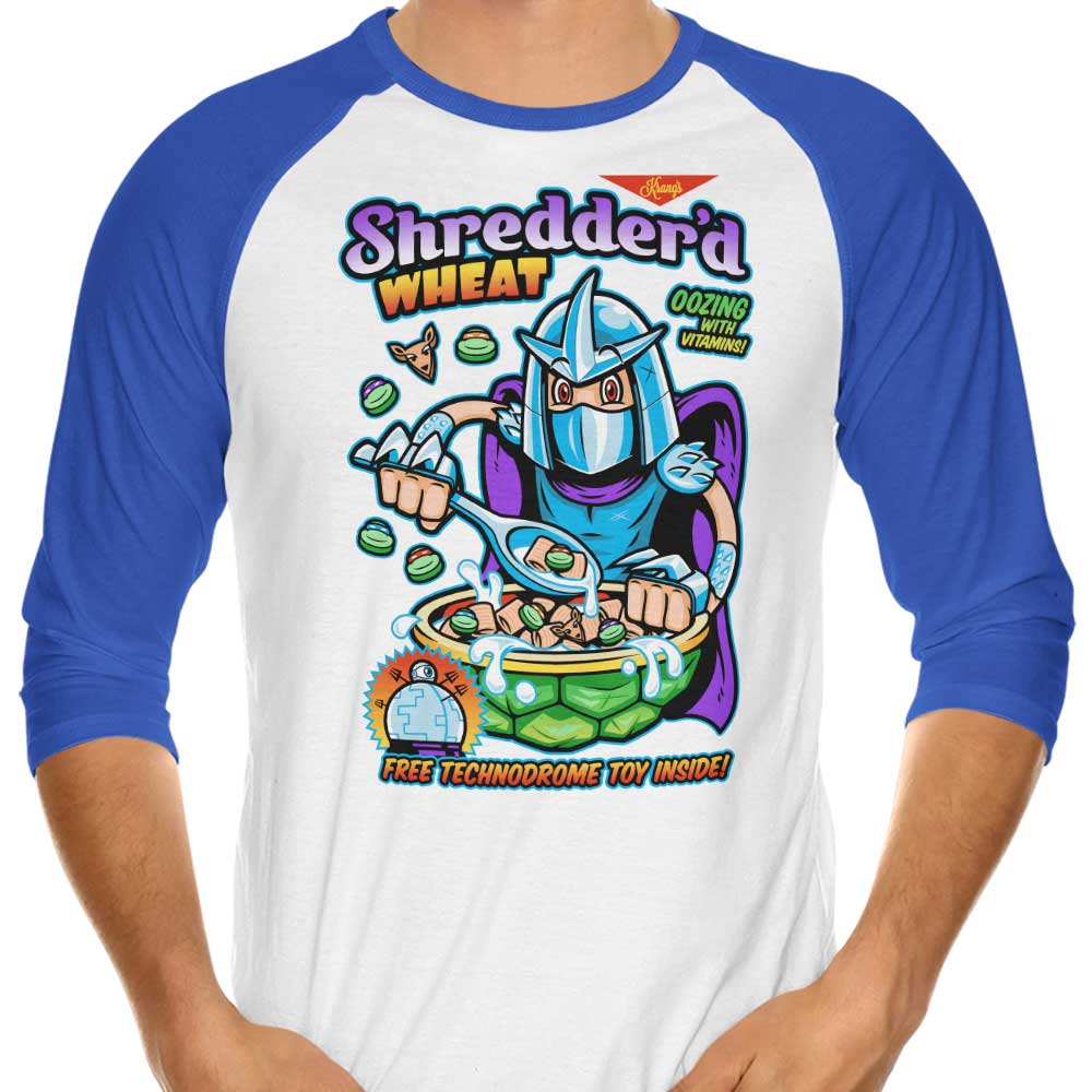 Shredded Wheat Design 3/4 Sleeve Raglan Style T-Shirt for Casual Wear