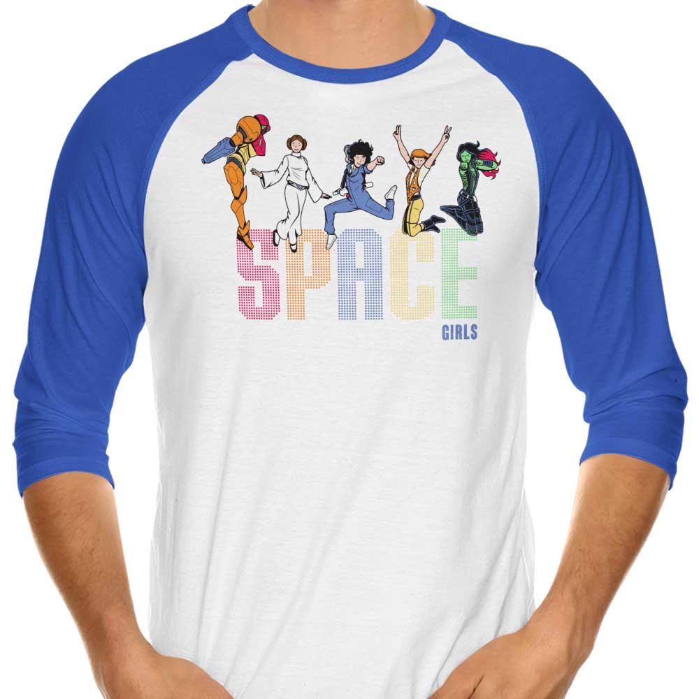 Stylish Space Girls 3/4 Sleeve Raglan Casual T-Shirt for Fashionable Wear