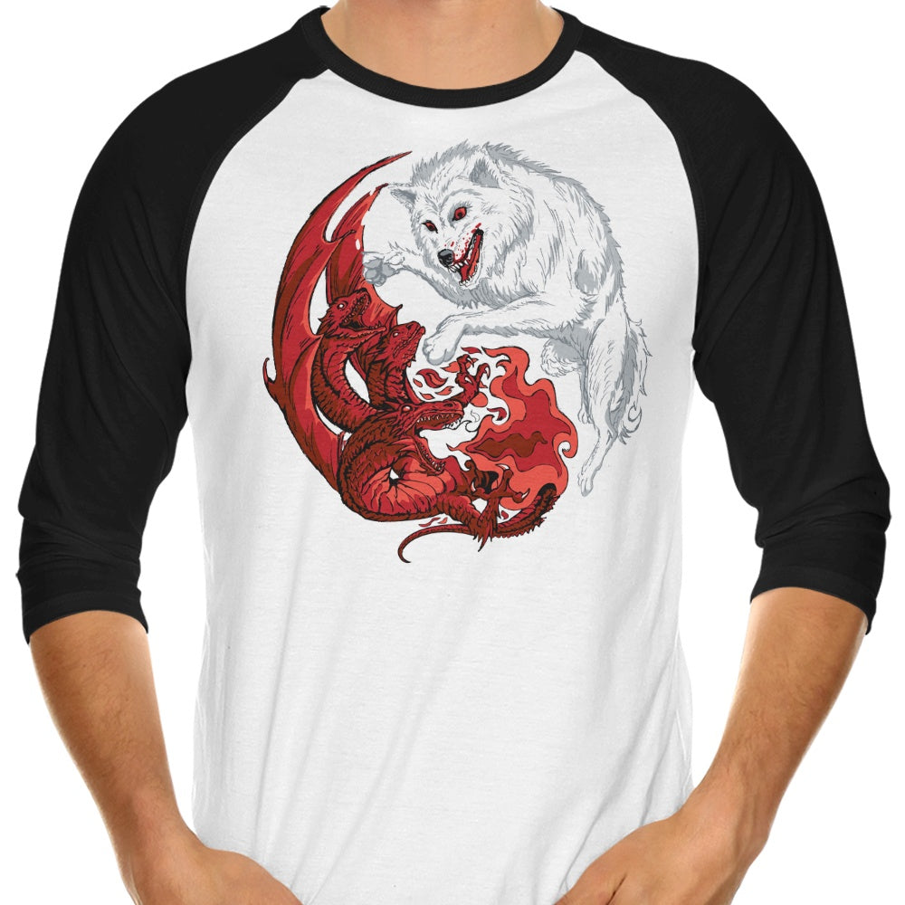 DJKopet's Ice and Fire Style 3/4 Sleeve Raglan Casual T-Shirt