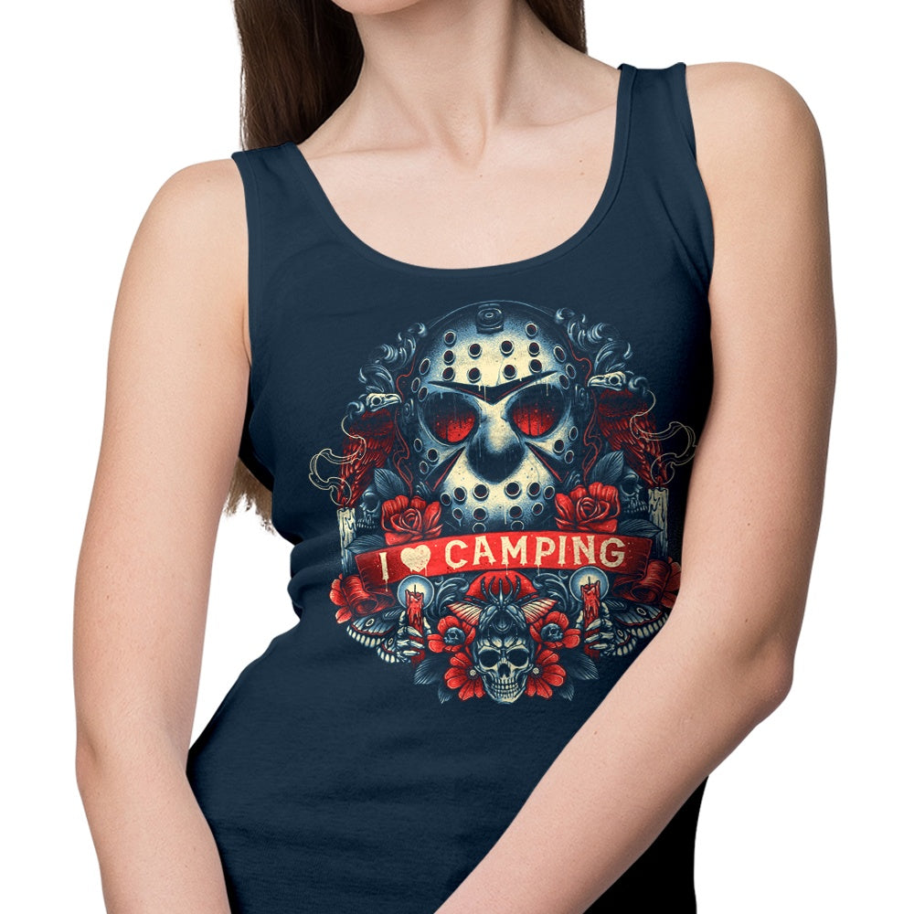 Glitchygorilla's Comfortable Camper Symbol Tank Tops for Men and Women