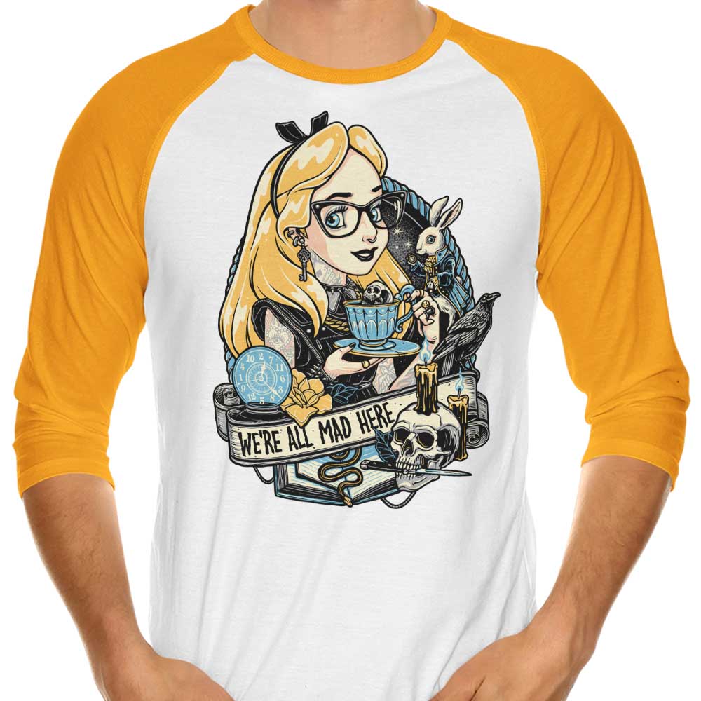 Momma Gorilla's Rocker Alice Style 3/4 Sleeve Raglan Casual T-Shirt for Fashion Lovers