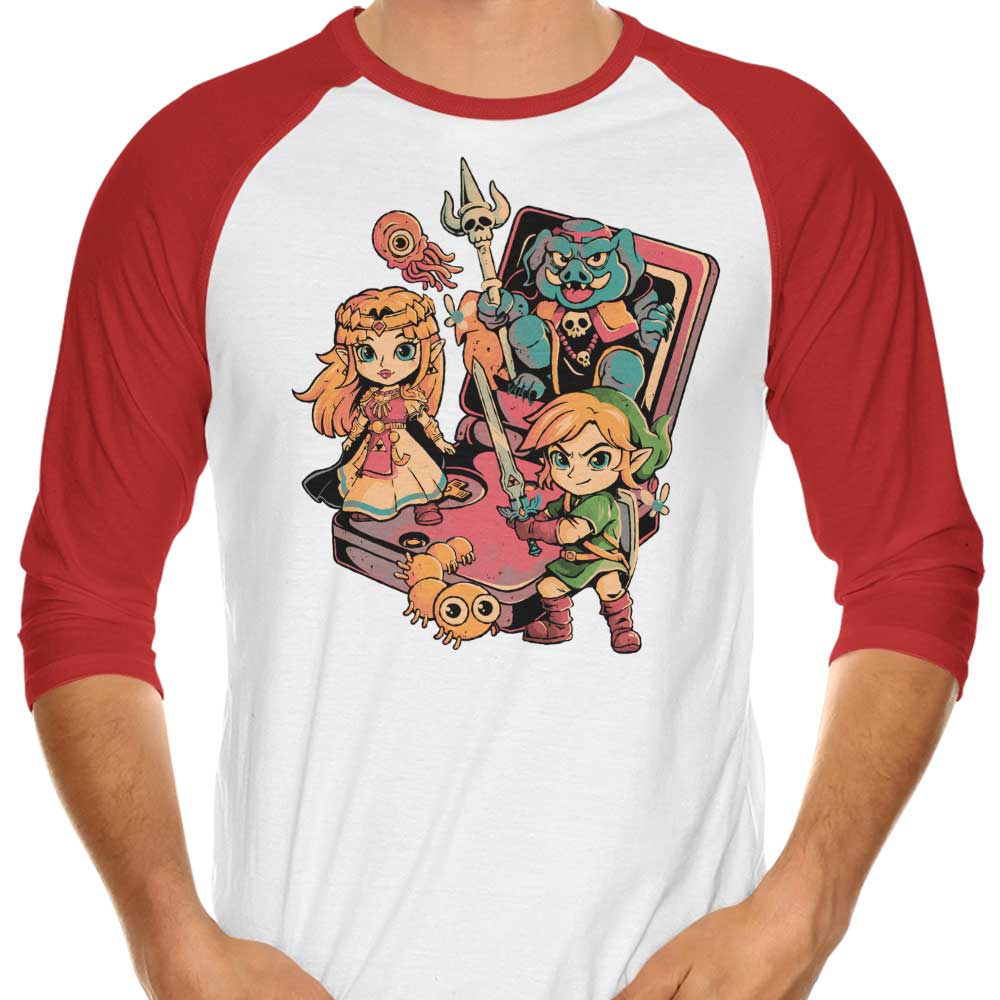 Arigatees' Stylish Brave Game Boy 3/4 Sleeve Raglan Casual T-Shirt for Fashion Lovers