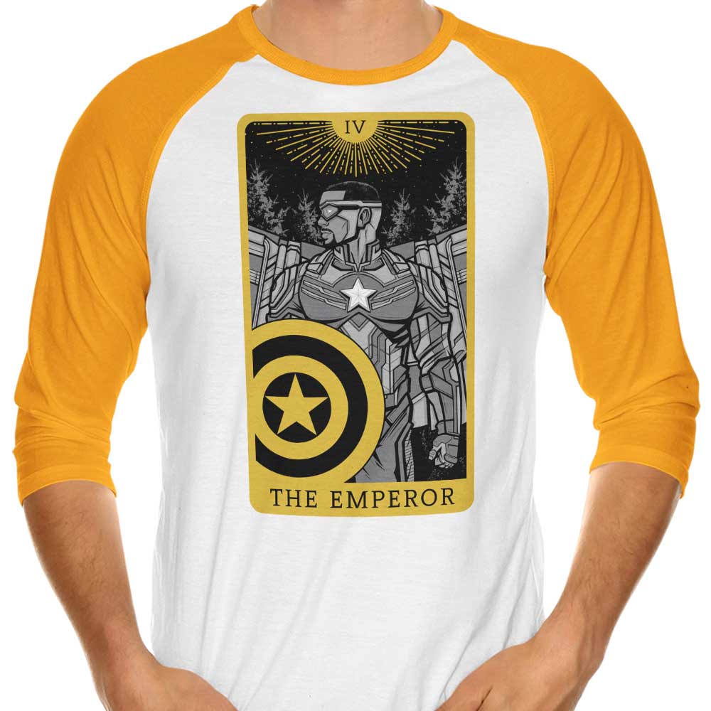 3/4 Sleeve Raglan Tarot T-Shirt Featuring The Emperor Design