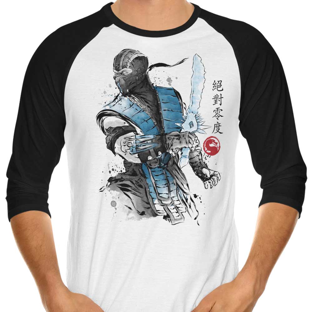 Ice Warrior Sumi-e Stylish 3/4 Sleeve Raglan T-Shirt for Fashion Enthusiasts