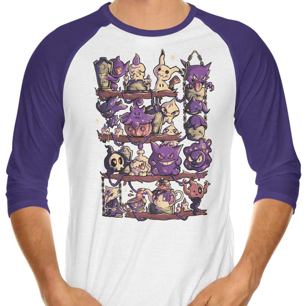 Arigatees Ghost Shelf 3/4 Sleeve Stylish Raglan T-Shirt