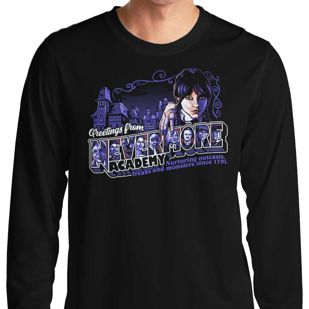 GoodIdeaRyan's Nevermore Greetings Long Sleeve Crewneck T - Shirt