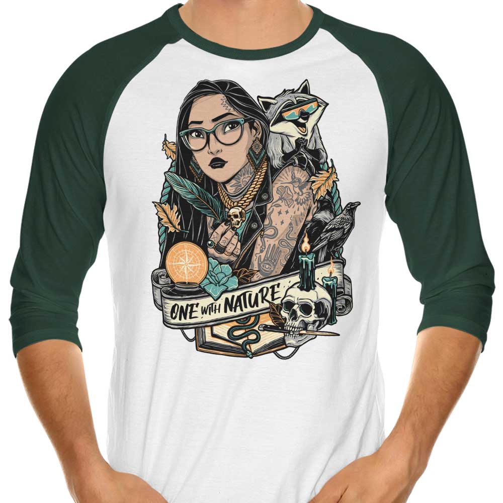 Nature-Inspired 3/4 Sleeve Raglan T-Shirt by Momma Gorilla