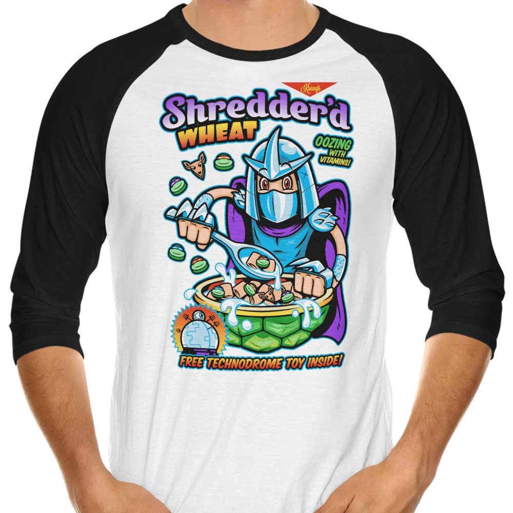 Shredded Wheat Design 3/4 Sleeve Raglan Style T-Shirt for Casual Wear