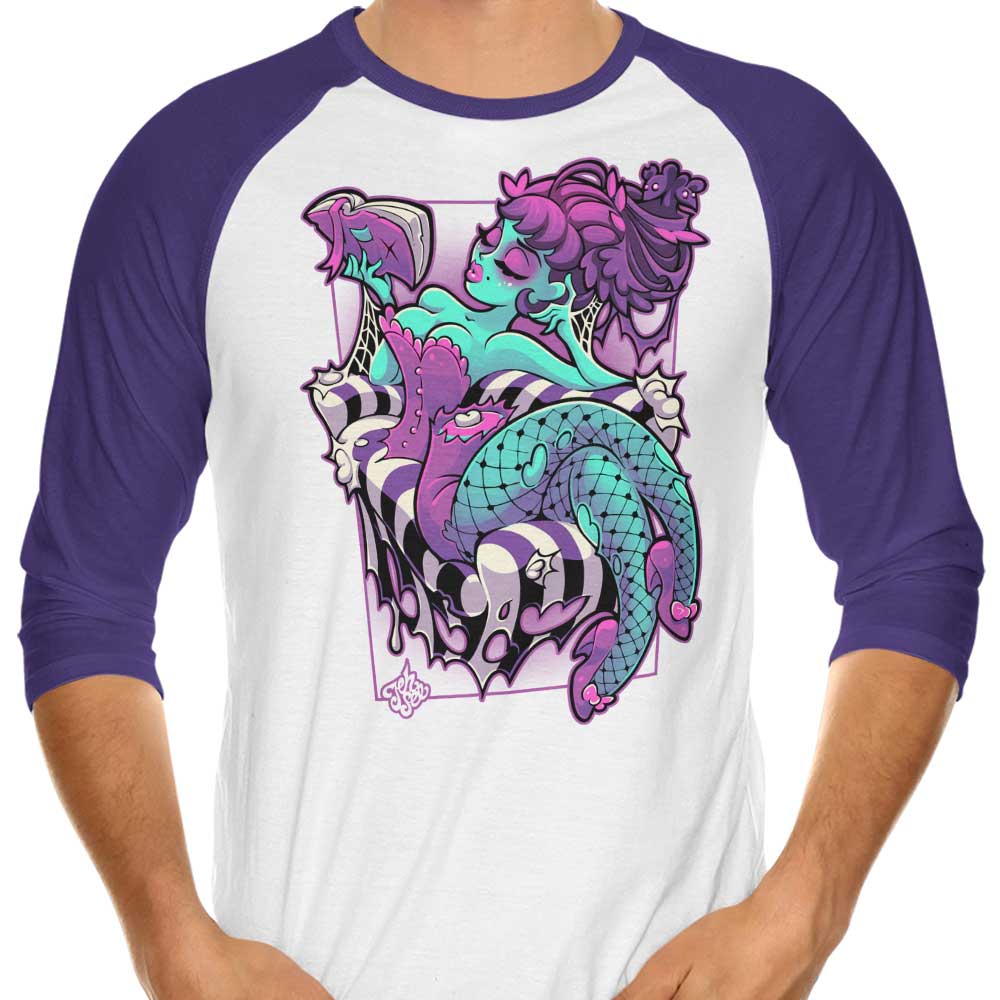 Jehsee's Stylish 3/4 Sleeve Raglan T-Shirt - Half Dead Design