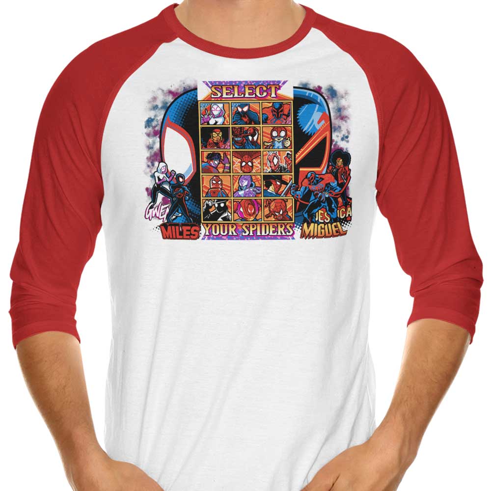 Prime Premne Design's 3/4 Sleeve Raglan 'Spiders Clash' T-Shirt