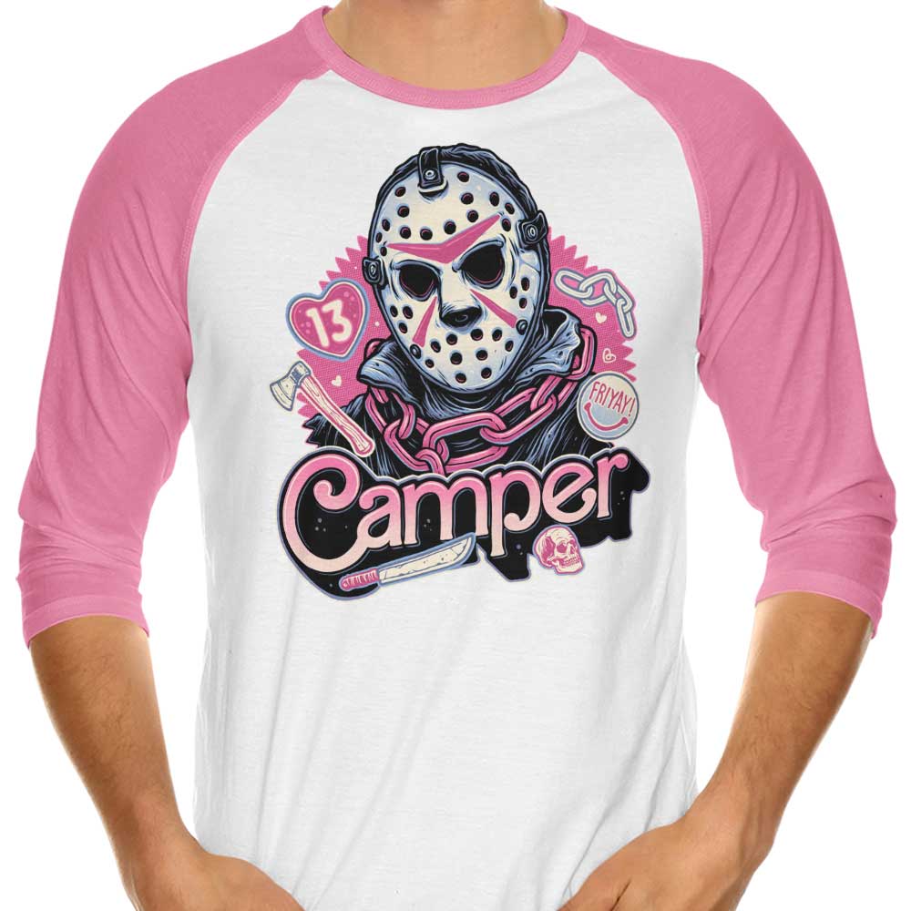 Momma Gorilla's 3/4 Sleeve Raglan T-Shirt with Camper Love Design