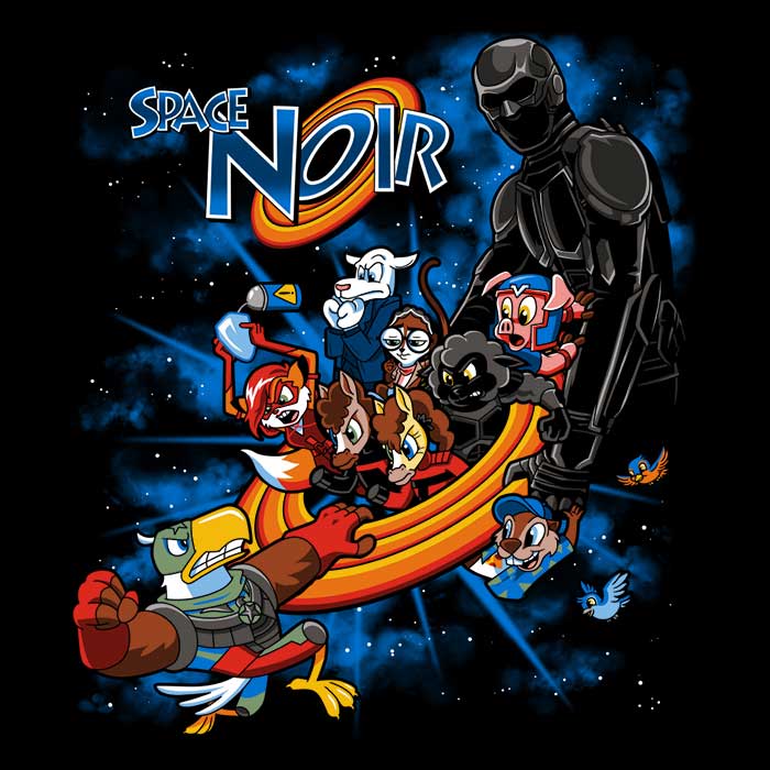 Space Noir Long Sleeve Crewneck T-Shirt by Prime Premne Design