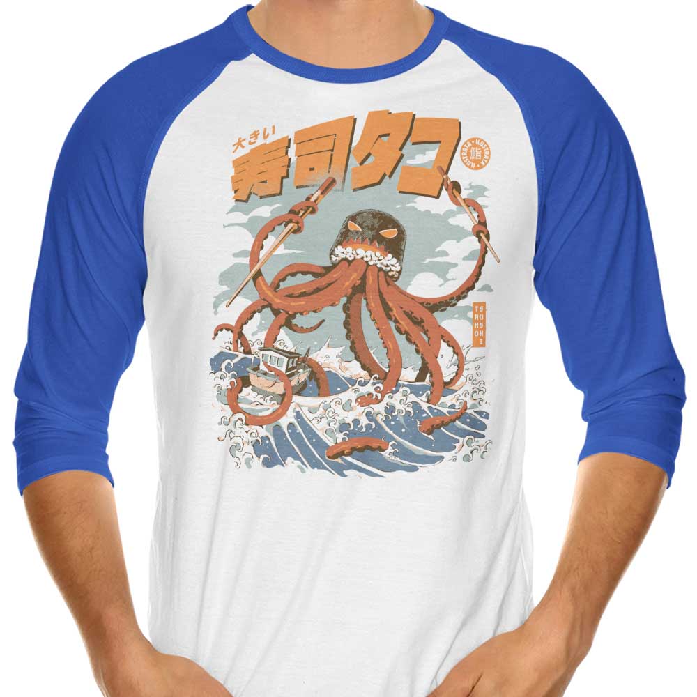 Ilustrata's Tako Sushi 3/4 Sleeve Stylish Raglan T - Shirt