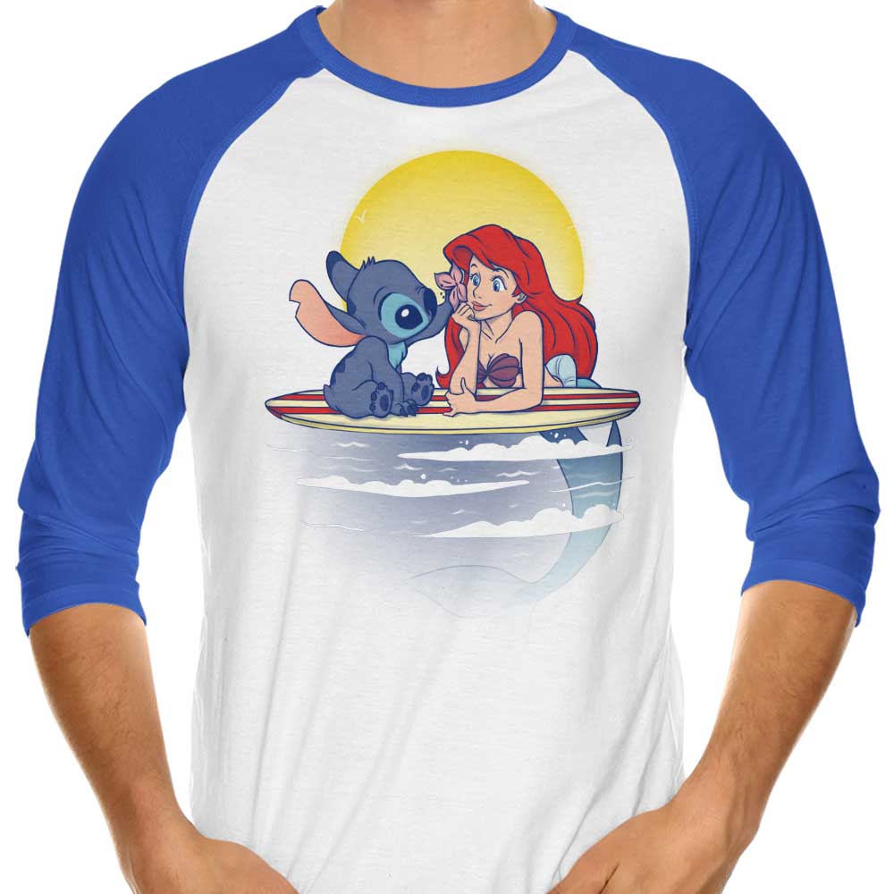 Aloha Mermaid 3/4 Sleeve Stylish Raglan T - Shirt