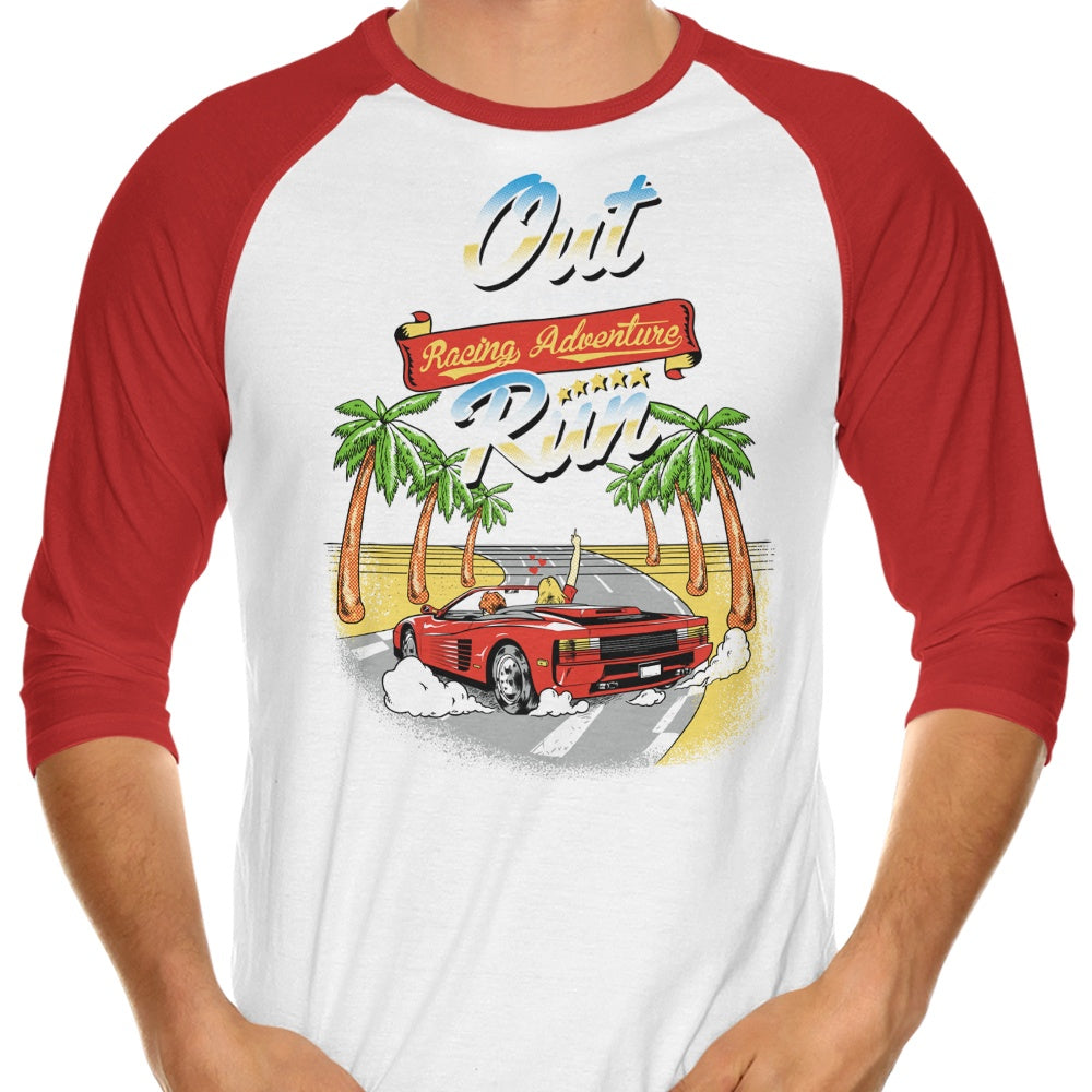 Outrun Style 3/4 Sleeve Raglan Casual T-Shirt by Adam Works