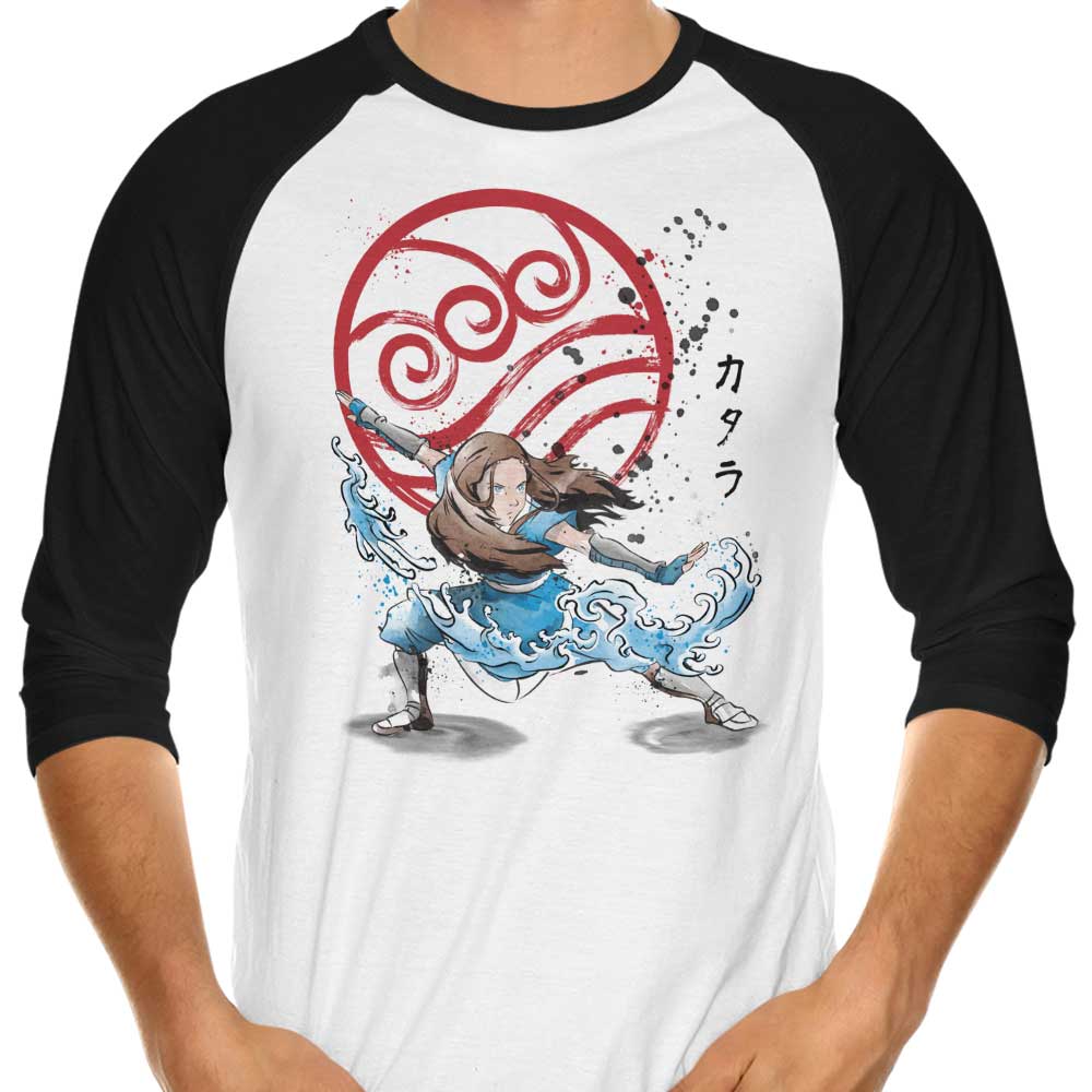 The Mighty Power of the Water Tribe - Three - Quarter Sleeve Raglan Style T - Shirt