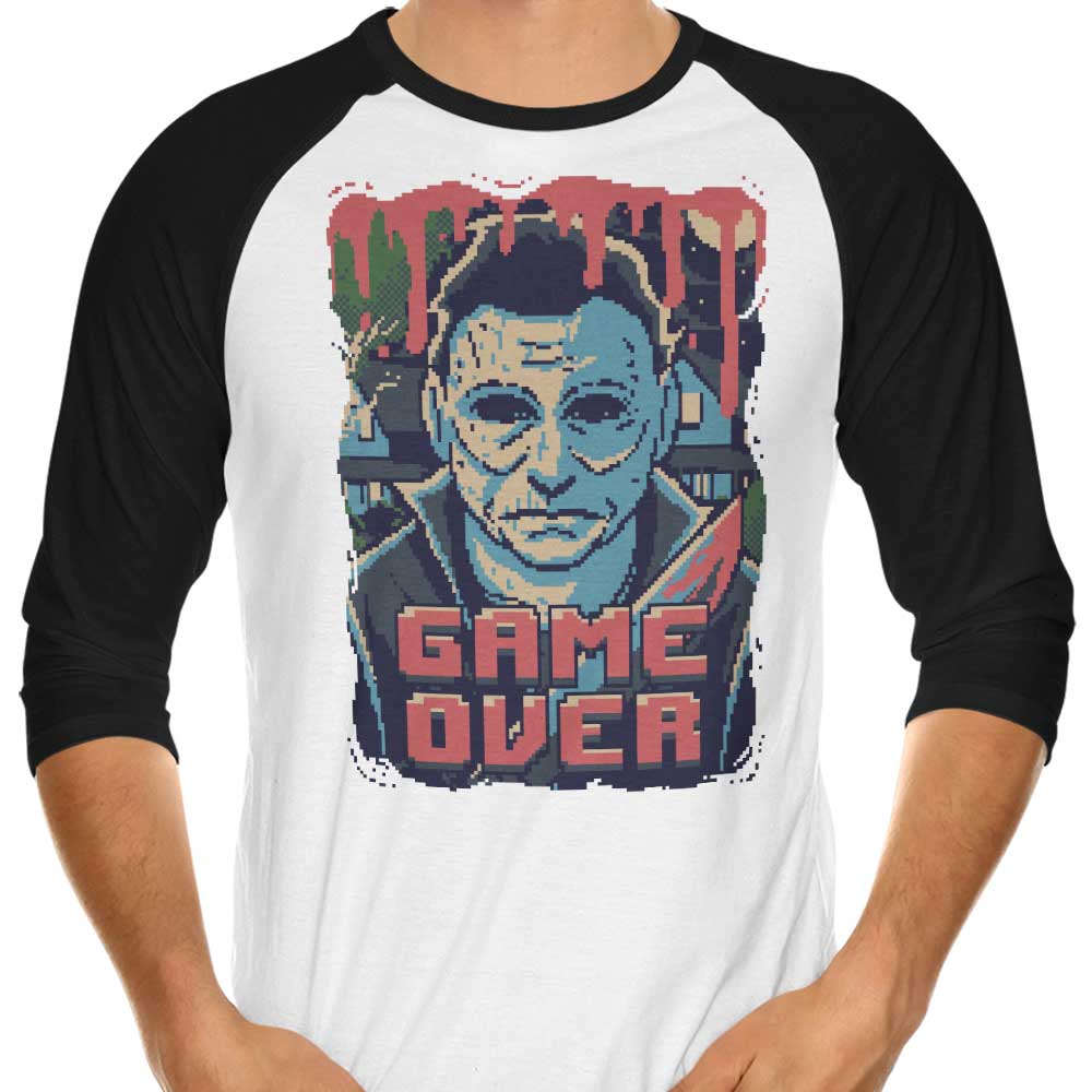 Halloween Pixel 3/4 Sleeve Raglan Stylish T-Shirt