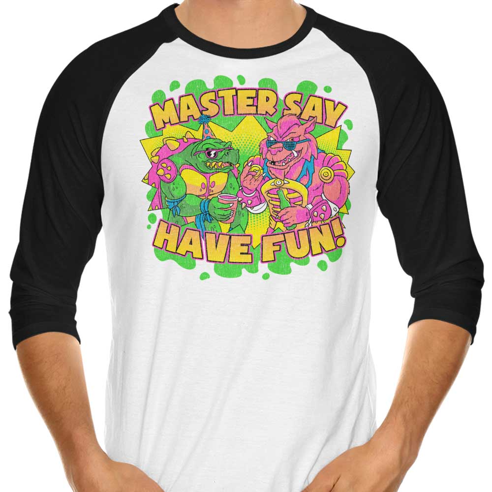 Enjoy Yourself - 3/4 Sleeve Stylish Raglan T-Shirt
